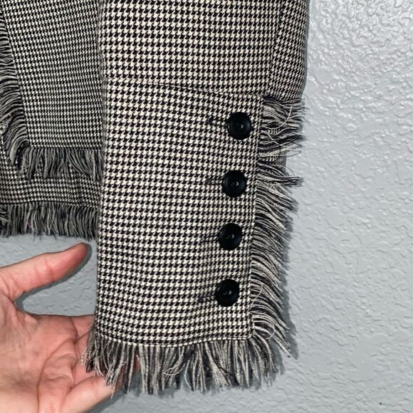 Harve Benard Vintage Houndstooth Women's 100% Wool Zipper Jacket | Size 10 - Picture 2 of 12